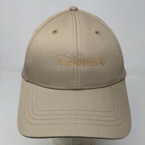 Lands' End Men's Strapback Hat Tan Size OS Hopscotch Air Embroidered Logo - Picture 3 of 11
